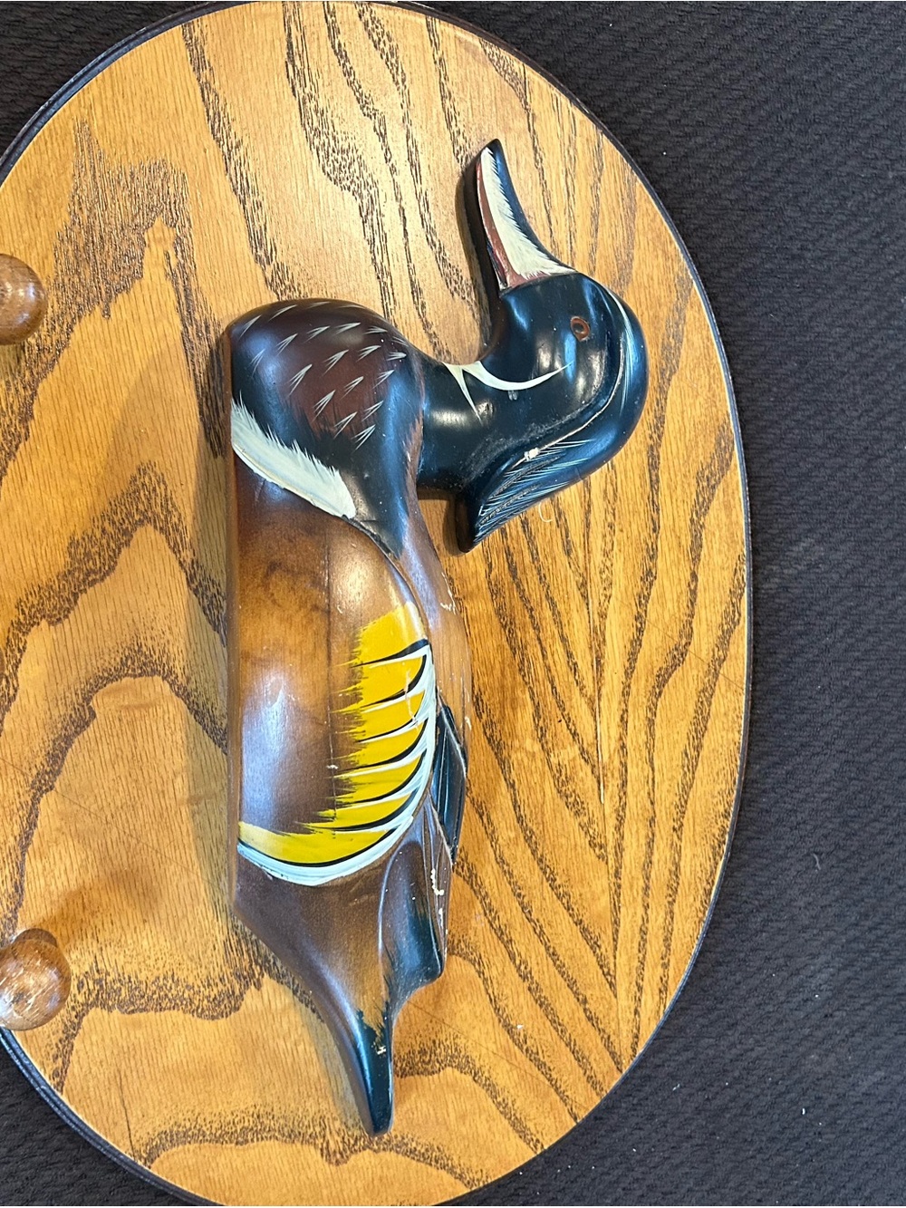 Hand-Painted Wooden Duck Wall Hanger